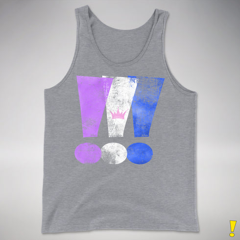Drag Pride Grunge Exclamation Points Premium Tank Top - Grey Heather